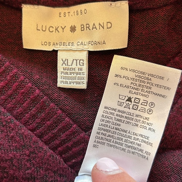 Lucky Brand wine colored sweater - Picture 6 of 8